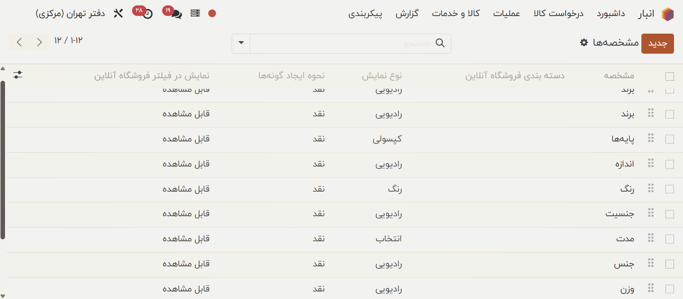 ایجاد ویژگیهای سفارشی محصول ایجاد ویژگیهای سفارشی محصول