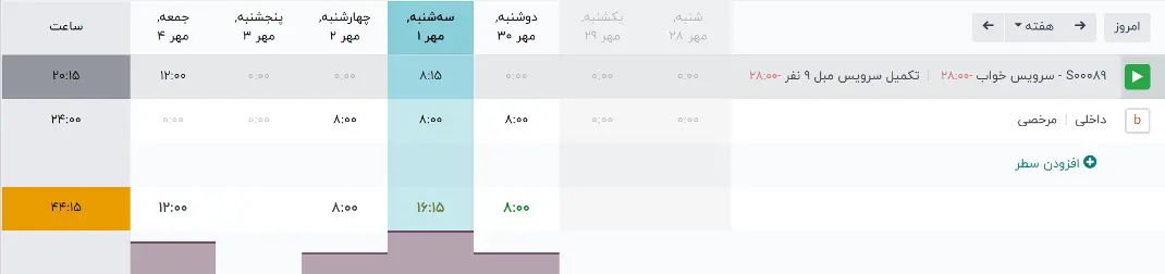 نرم افزار تایم شیت odoo نرم افزار تایم شیت odoo