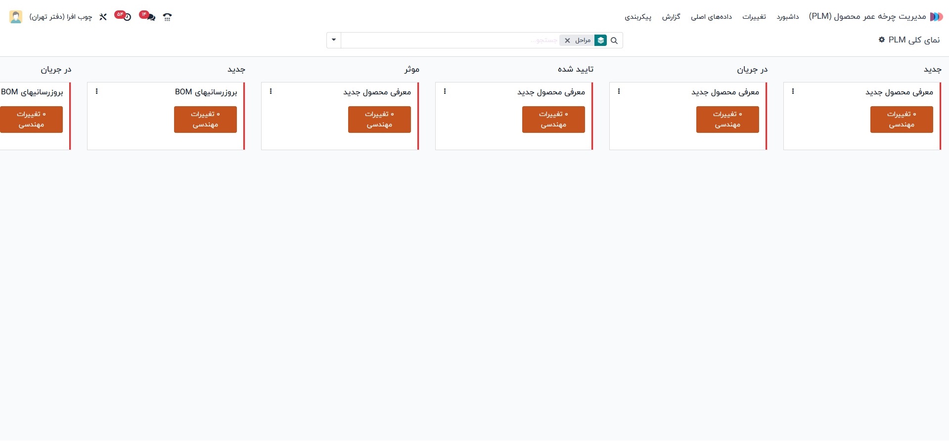 نرم‌ افزار Odoo PLM فارسی