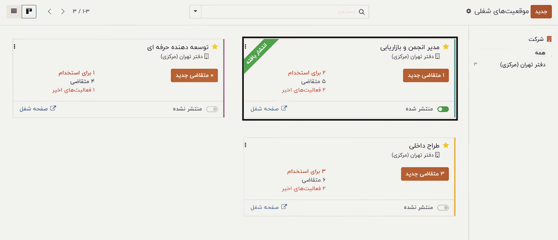 ایجاد موقعیت های شغلی مدیریت فرآیند استخدام در اودوو ۱۷