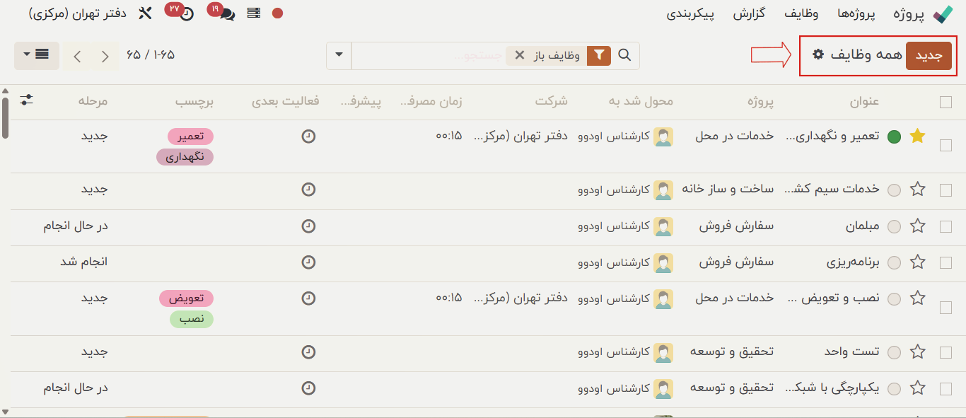 همه وظایف